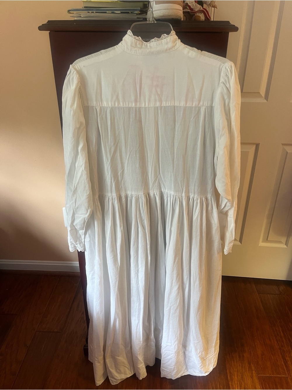 Vintage Eileen West for Queen Anne’s Lace White Cotton Lace Maxi Gown. Size L. - Picture 3 of 9